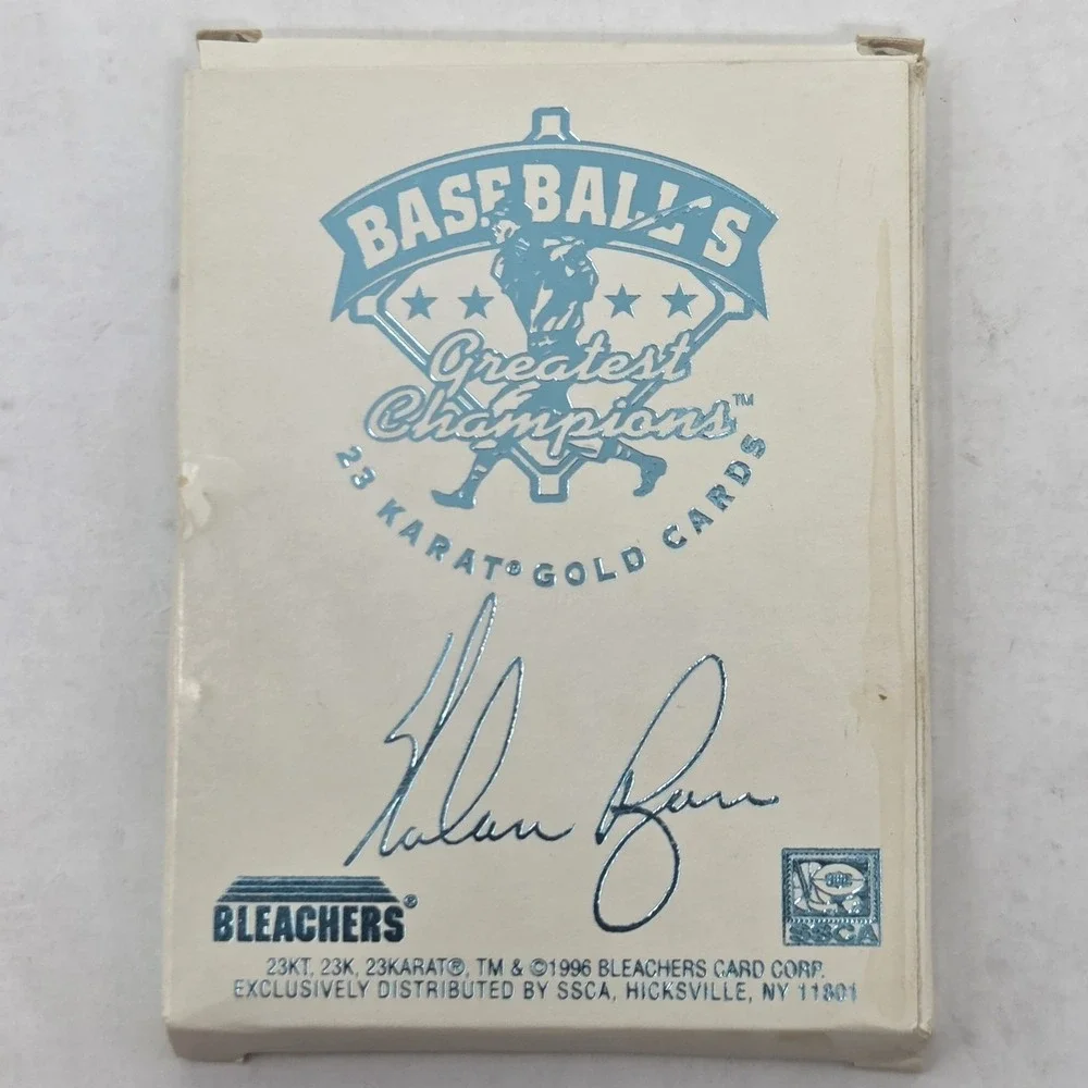 1996 Bleachers Baseballs Greatest Champions Nolan Ryan 23k Gold Card COA VINTAGE